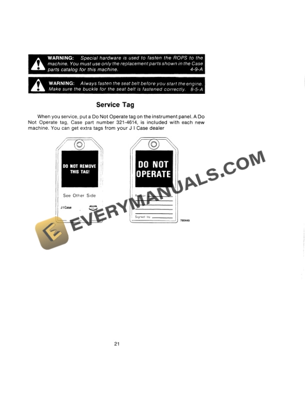 Case 584C, 585C, 586C Forklift Operator Manual 9-3482-2