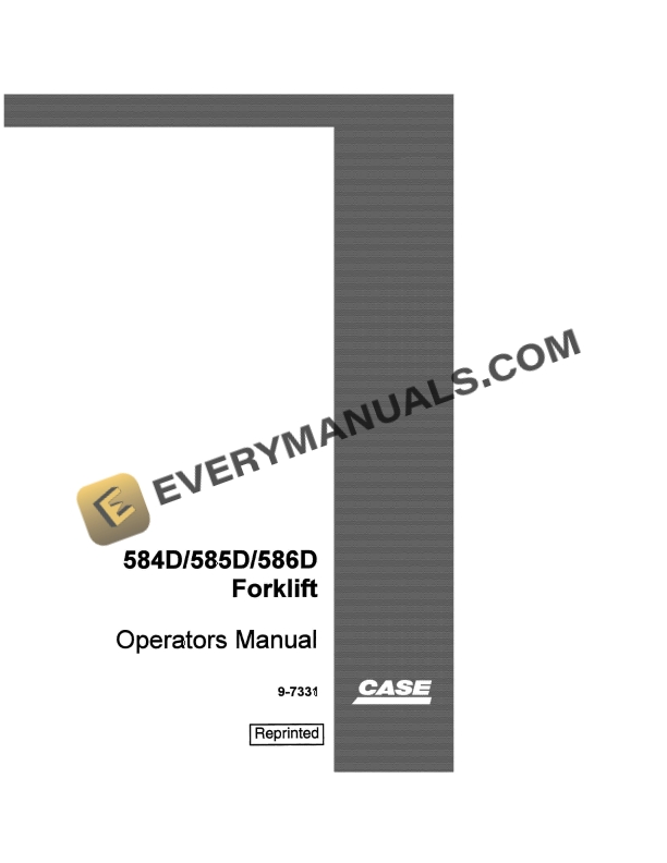 Case 584D, 585D, 586D Forklift Operator Manual 9-7331 PDF