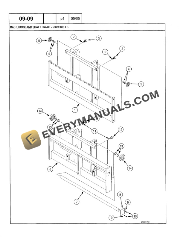 Case 585G, 586G, 588G Forklift Parts Catalog 7-5443NA-5