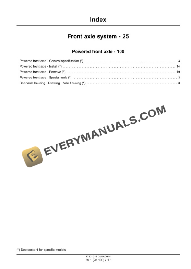 Case 586H, 588H Tier 4B (Final) Rough Terrain Forklift Service Manual 47821916 PDF 4 Case 586H, 588H Tier 4B (Final) Rough Terrain Forklift Service Manual 47821916 PDF - Image 2