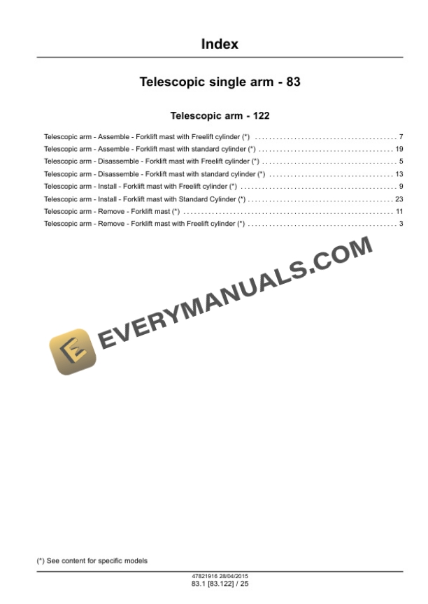 Case 586H, 588H Tier 4B (Final) Rough Terrain Forklift Service Manual 47881832 PDF 7 Case 586H, 588H Tier 4B (Final) Rough Terrain Forklift Service Manual 47881832 PDF - Image 5