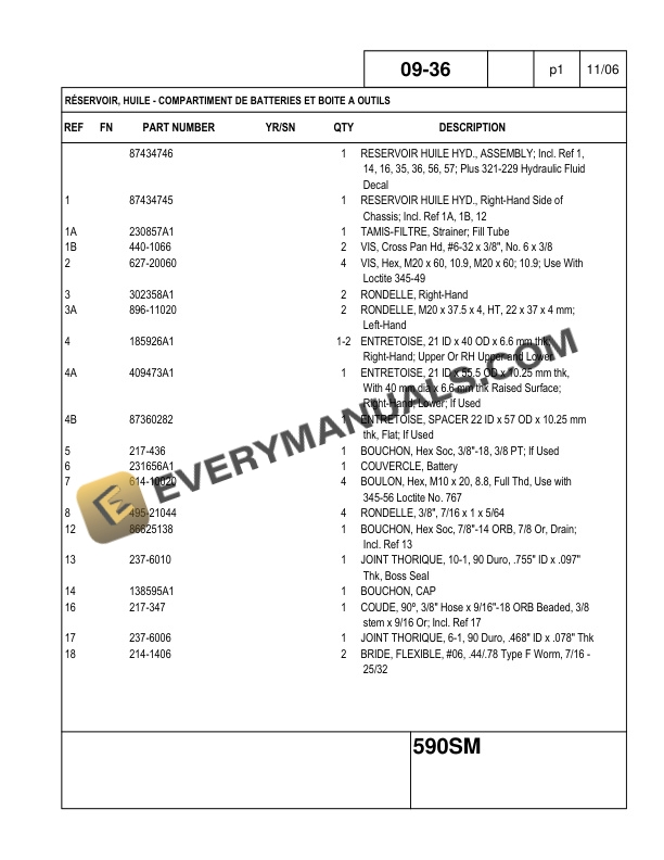 Case 590 Super M Series 2 Backhoe Loader Parts Catalog 7-9063 FR-5