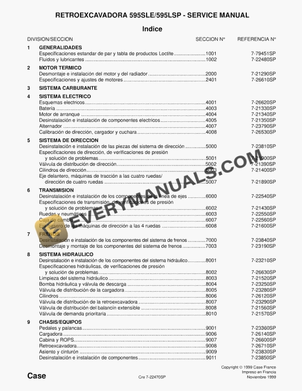Case 595SLE, 595LSP Backhoe Excavator Service Manual 7-22470SP PDF 1 case 595sle 595lsp backhoe excavator service manual 7 22470sp 1