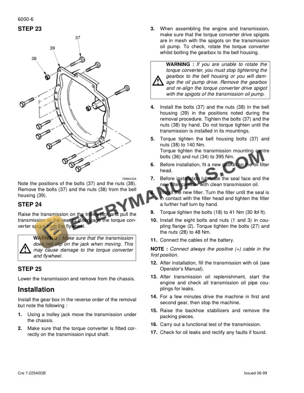 Case 595SLE, 595LSP Loader Backhoe Service Manual 7-22470GB-3