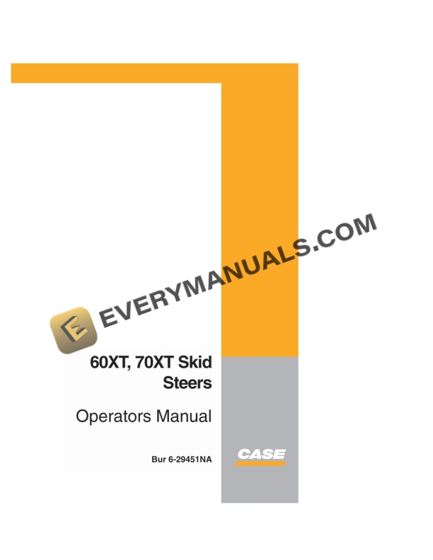 Case 60XT, 70XT Skid Steer Loader Operator Manual 6-29451NA PDF 1 case 60xt 70xt skid steer loader operator manual 6 29451na 1