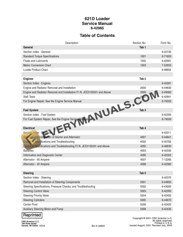 Case 621D Loader Service Manual 6-42965 PDF 1 case 621d loader service manual 6 42965 1