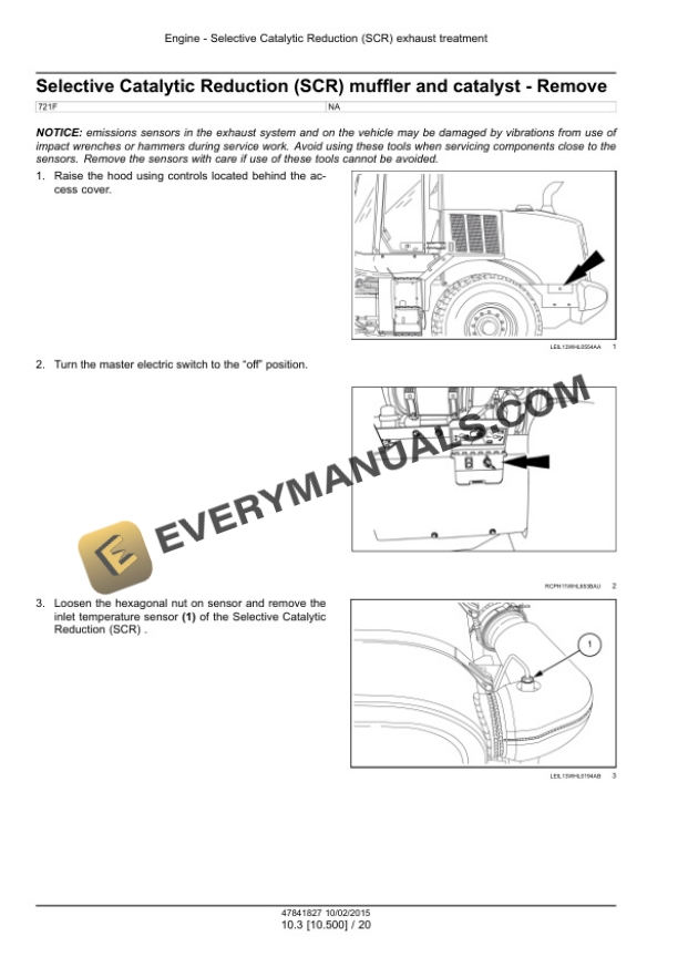 Case 621F, 721F Tier 4B (Final) Wheel Loader Service Manual 47865306-4