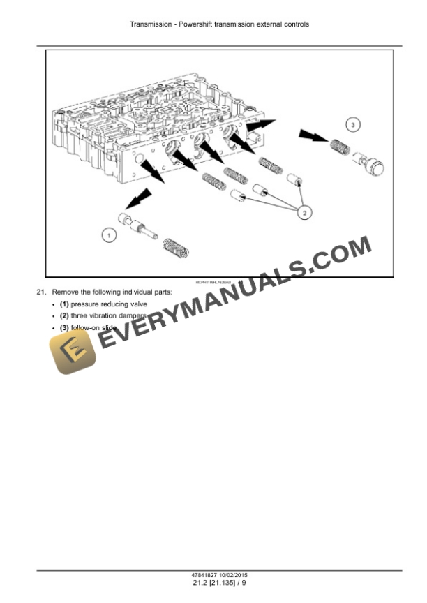 Case 621F, 721F Tier 4B (Final) Wheel Loader Service Manual 47865307-3