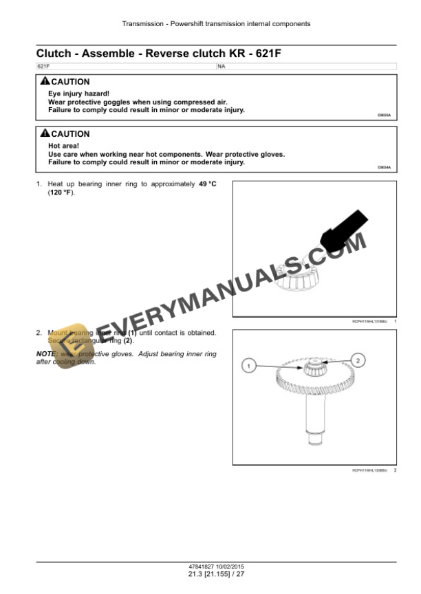 Case 621F, 721F Tier 4B (Final) Wheel Loader Service Manual 47865307-4