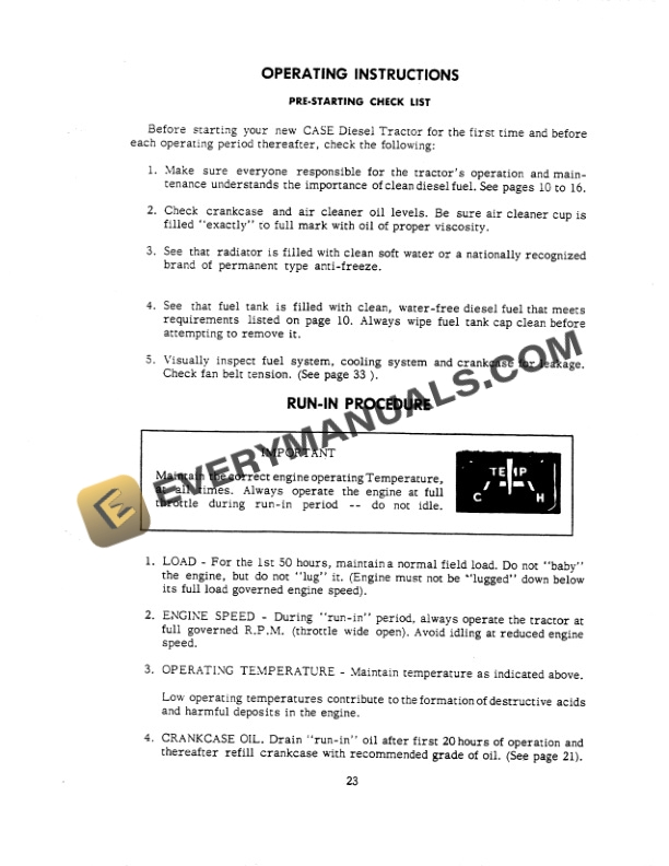 Case 630 Series Diesel Tractor Operator Manual 9-92372-4