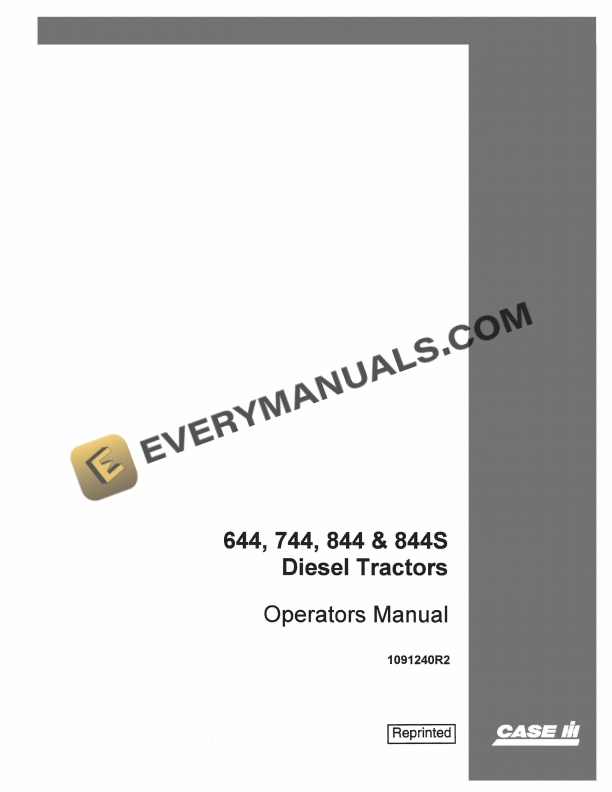 Case 644, 744, 844, 844S Diesel Tractor Operator Manual 1091240R2 PDF 3 Case 644, 744, 844, 844S Diesel Tractor Operator Manual 1091240R2 PDF