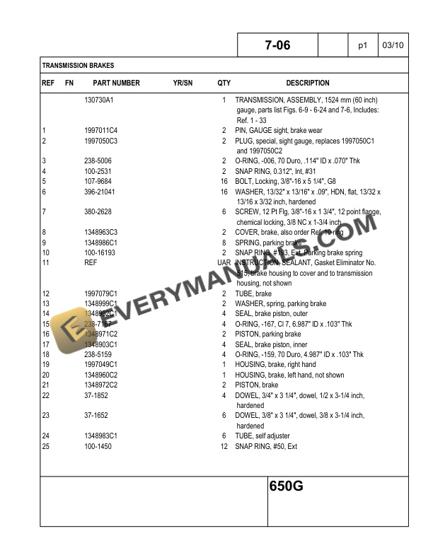 Case 650G Crawler Tractor Parts Catalog 84372318-4