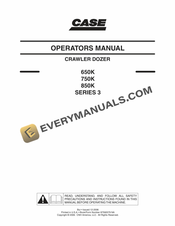 case 650k 750k 850k series 3 crawler dozer operator manual 87592079 na 1