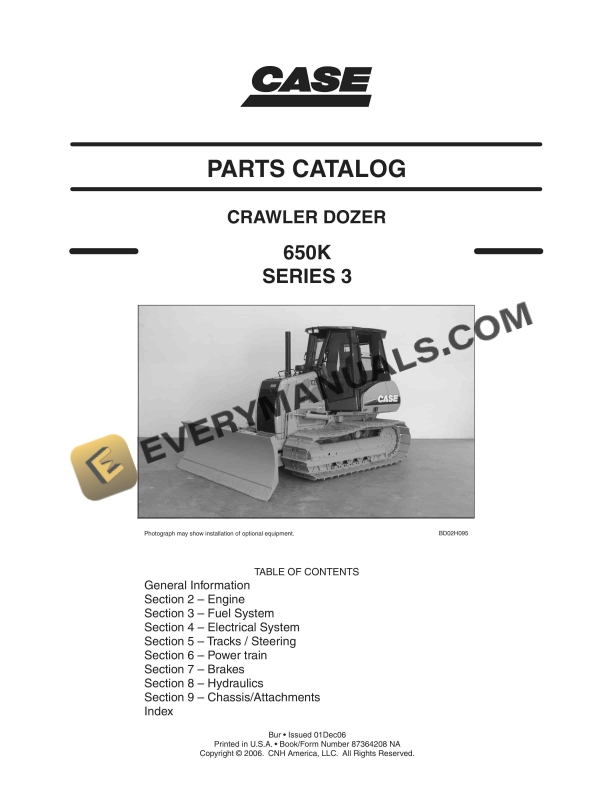 Case 650K Series 3 Crawler Dozer Parts Catalog 87364208NA PDF