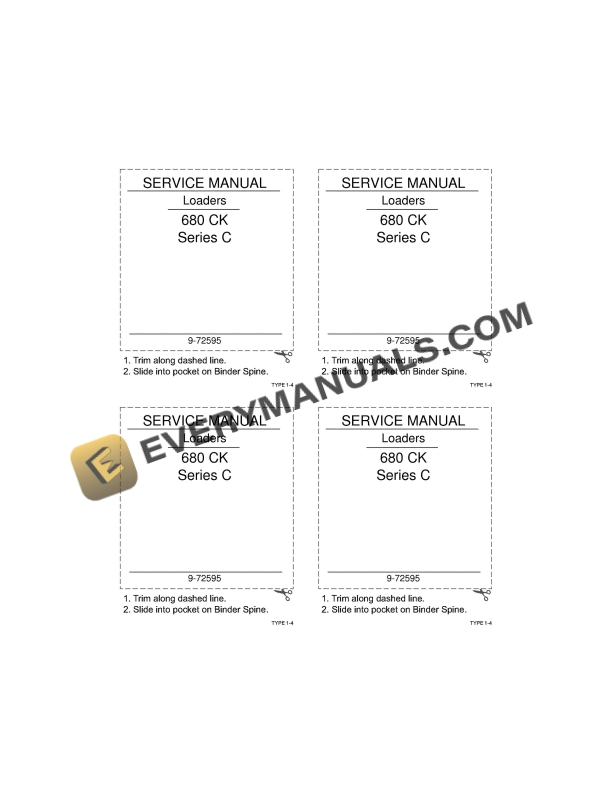 case 680ck series c loader service manual 9 72595 1