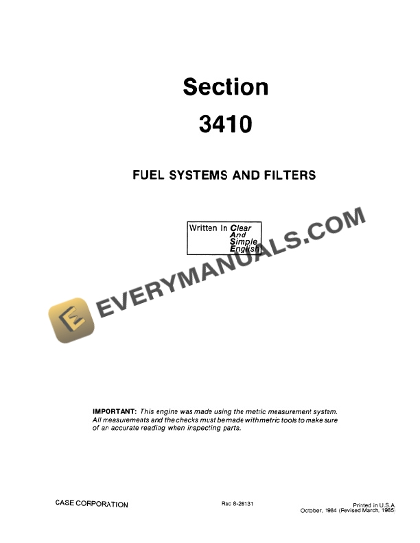 Case 680K Loader Backhoe Service Manual 8-44360-R1-2