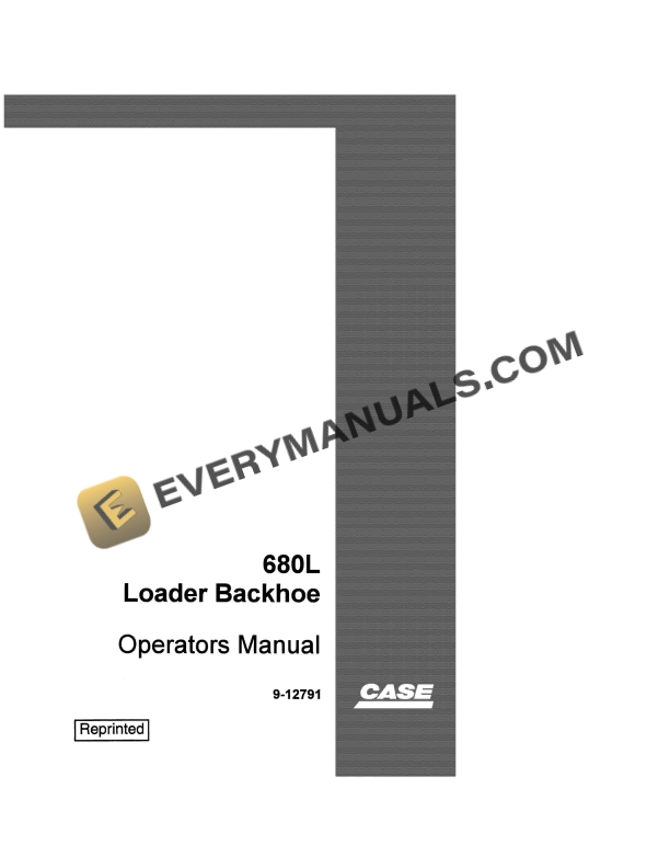 case 680l loader backhoe operator manual 9 12791 1