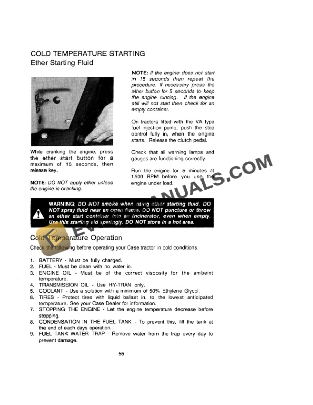 Case 685 Tractor Operator Manual 9-11273-3