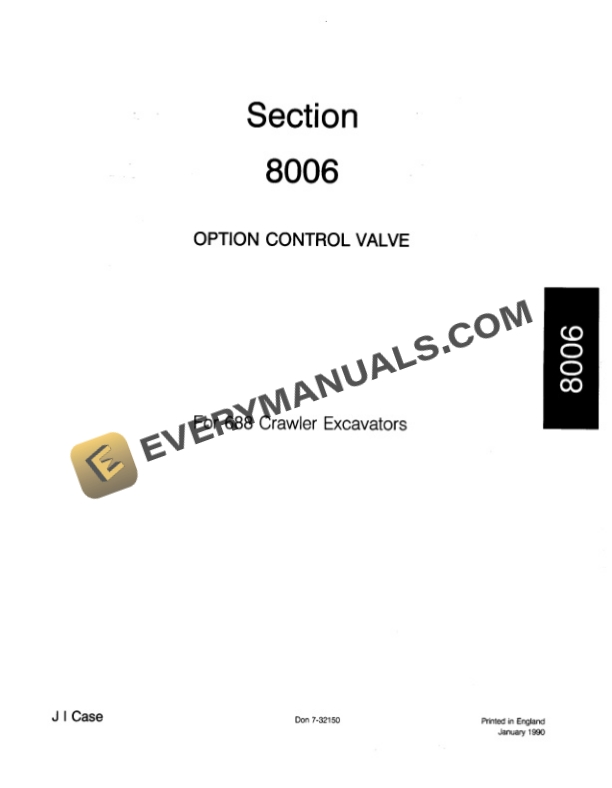 Case 688C Excavator Service Manual 8-88993-4