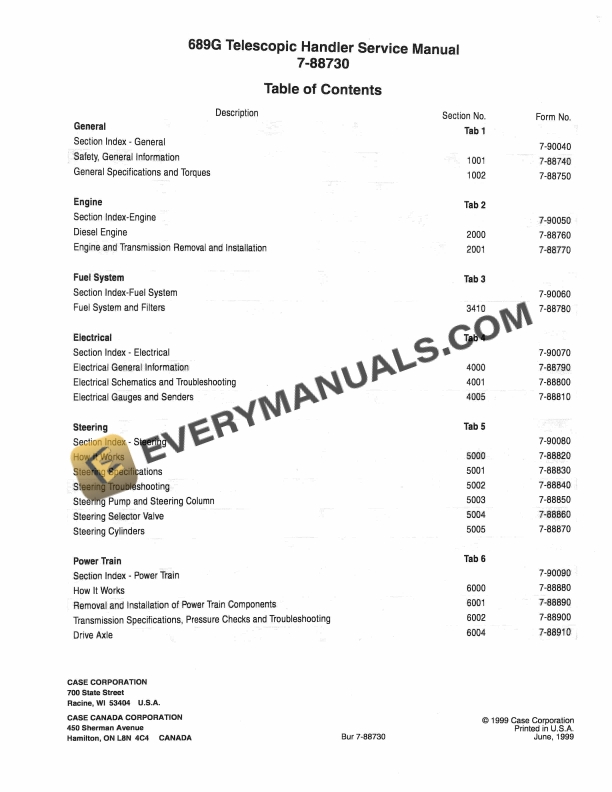 case 689g telescopic handler service manual 7 88730 1
