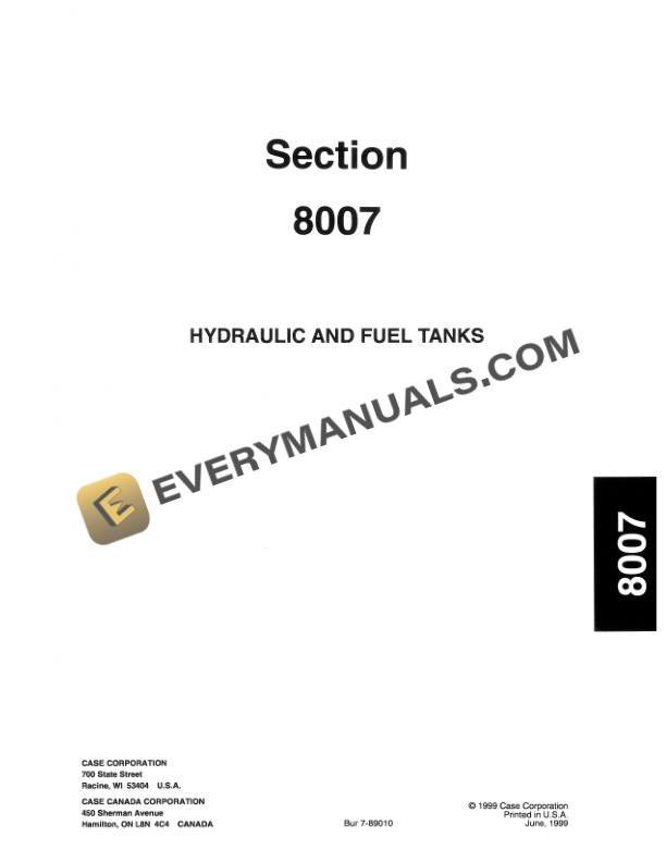 Case 689G Telescopic Handler Service Manual 7-88730-5