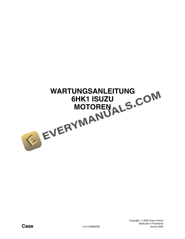 Case 6HK1 Isuzu Engine Maintenance Instruction 9-36560GE PDF 1 case 6hk1 isuzu engine maintenance instruction 9 36560ge 1