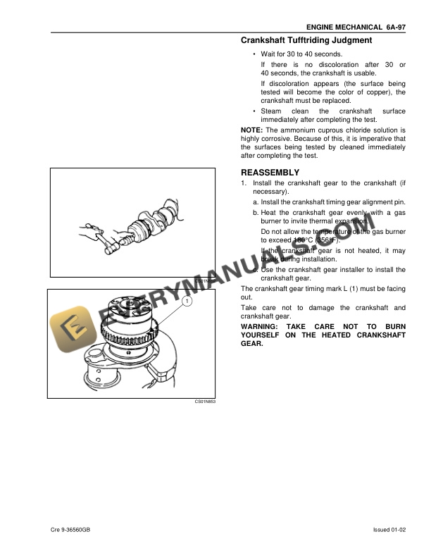 Case 6HK1 Isuzu Engine Service Manual 9-36560GB-4