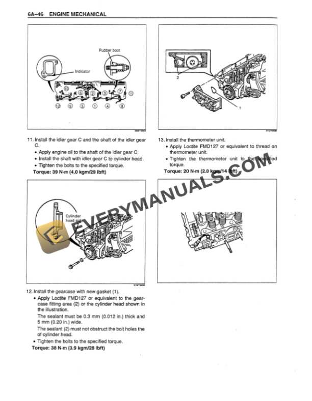 Case 6WG1T Isuzu Engine Service Manual 9-54850-3