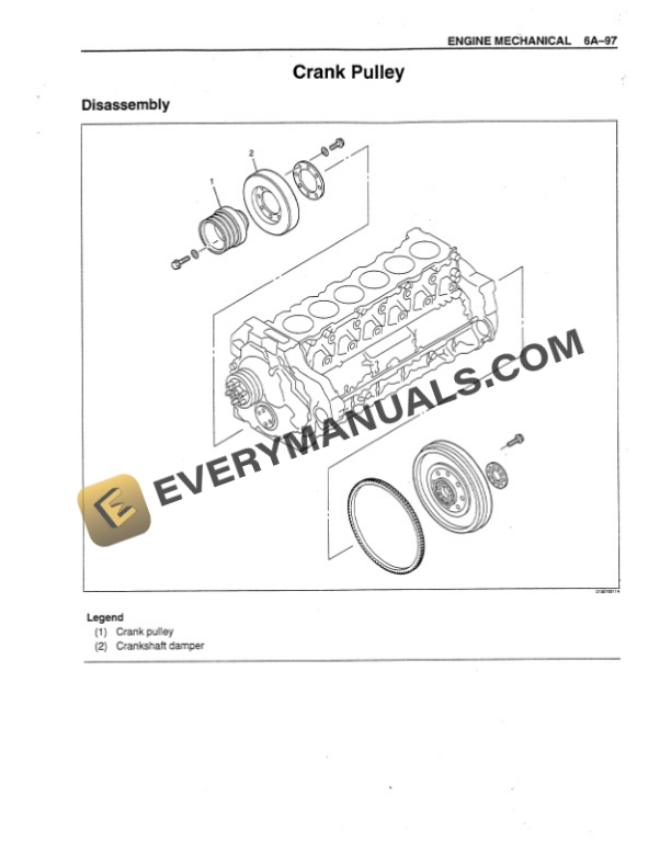 Case 6WG1T Isuzu Engine Service Manual 9-54850-4