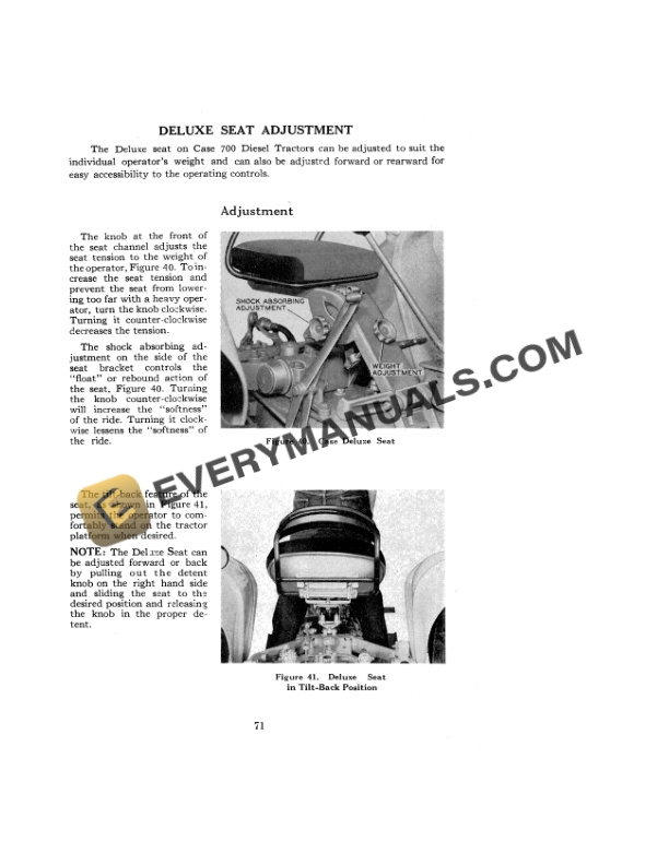 Case 700 Series Diesel Wheel Tractors Dual Range Drive Operator Manual 9-401-3