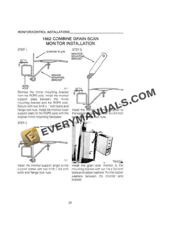 Case 7100 Series Tractor Implement Installation Operator Manual 9-12933S1-4