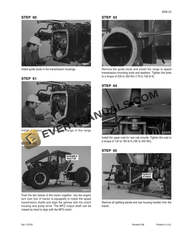 Case 7200 Pro, 8900 Series Tractor Service Manual 7-67882-2