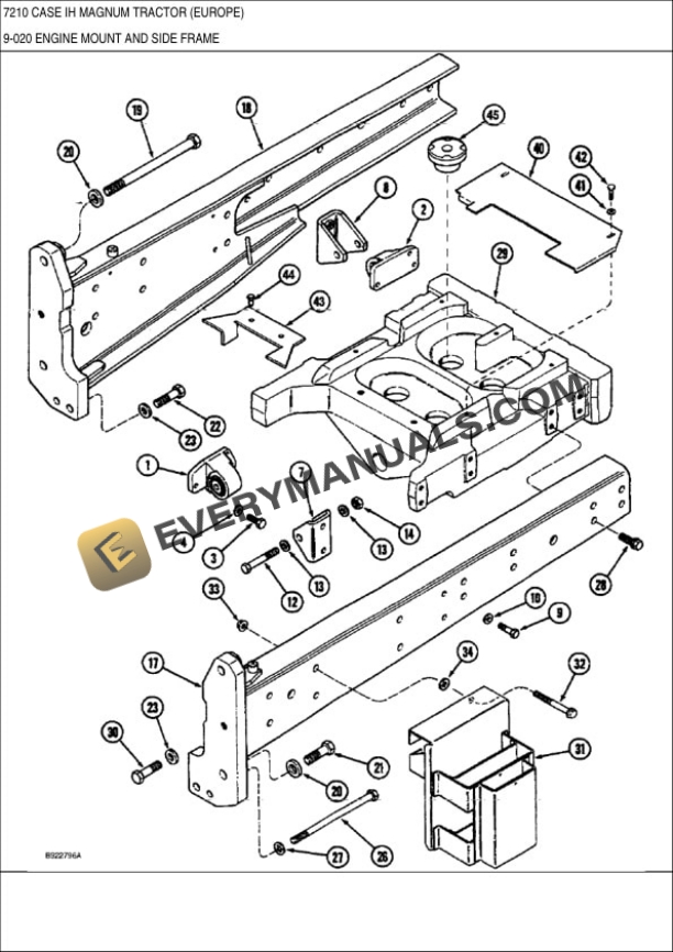 Case 7210, 7220 Diesel Tractor Parts Catalog 8-9731 EU-5