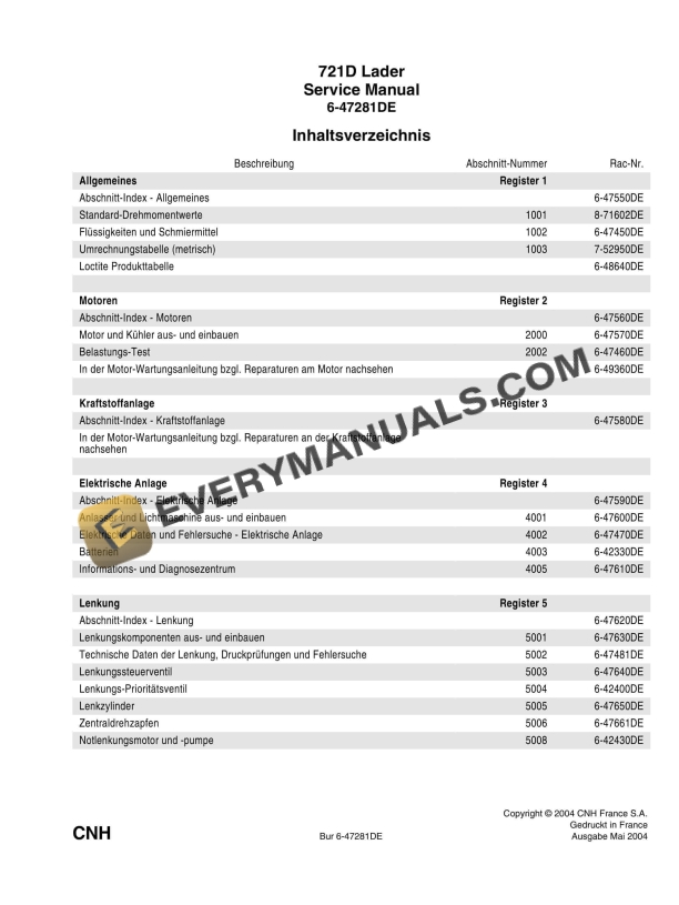 Case 721D Loader Service Manual 6-47281 DE PDF