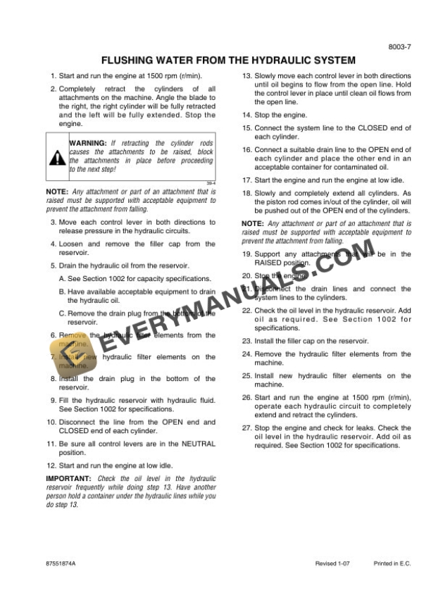 Case 721E-EU Wheel Loader Workshop Manual 87551874A-EU-5