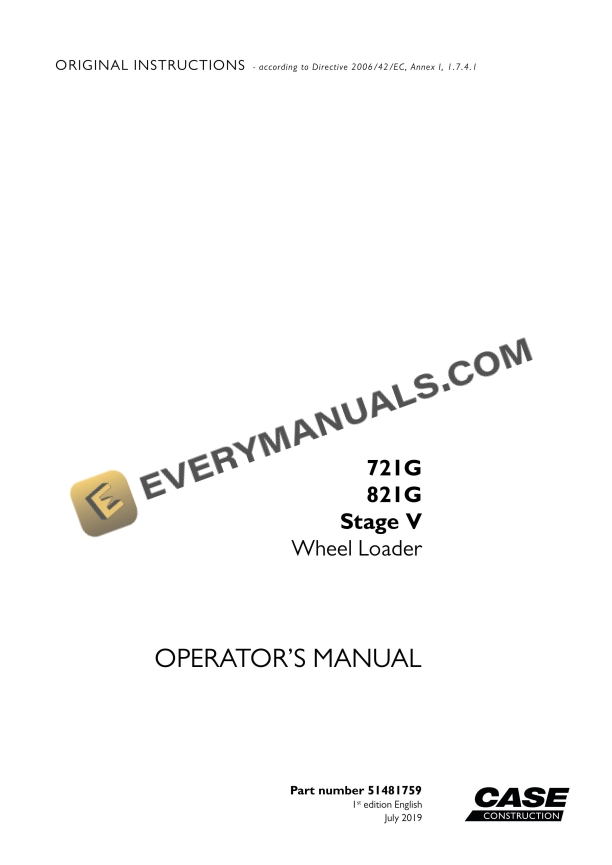 case 721g 821g stage v wheel loader operator manual 51481759 1