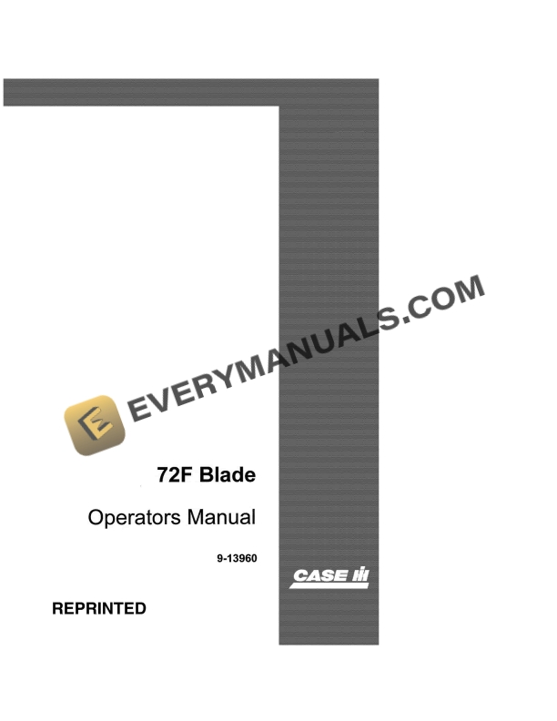case 72f balde operator manual 9 13960 1