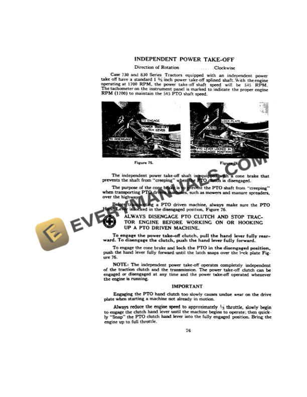 Case 730 and 830 Series Wheel Tractors Gasoline Operator Manual 9-871-3