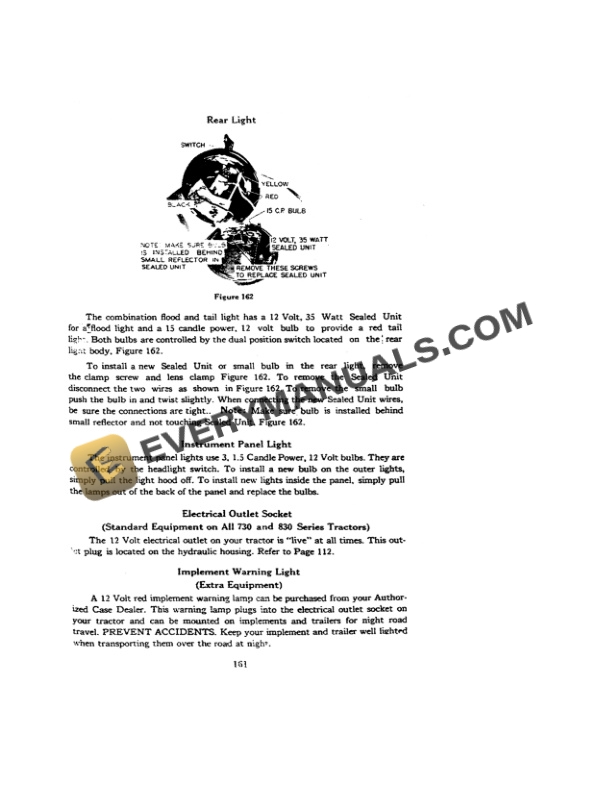 Case 730 and 830 Series Wheel Tractors Gasoline Operator Manual 9-871-5