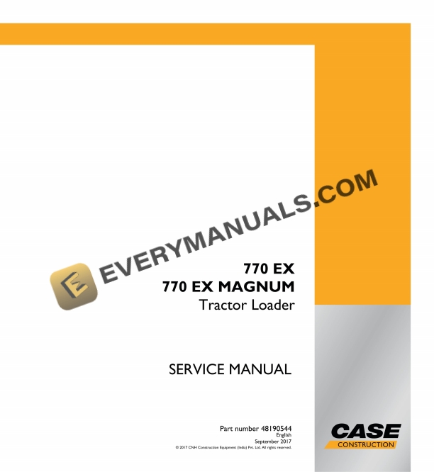 case 770 ex 770 ex magnum tractor loader service manual 48190544 1