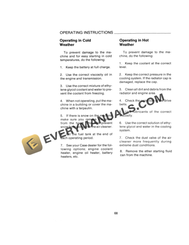 Case 780C Loader Backhoe Operator Manual 9-12910-3