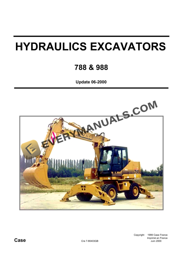 case 788 988 hydraulic excavator schematic set 7 80403gb 1