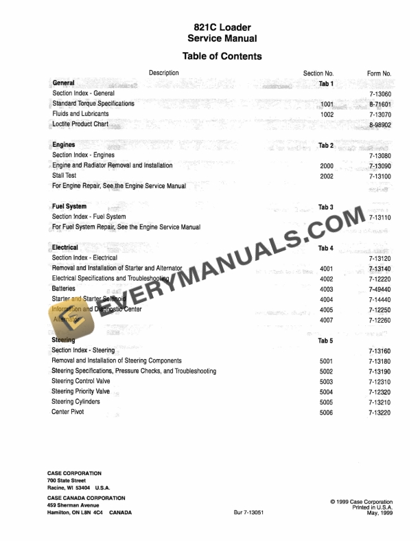 Case 821C Loader Service Manual 7-13051 PDF 3 Case 821C Loader Service Manual 7-13051 PDF