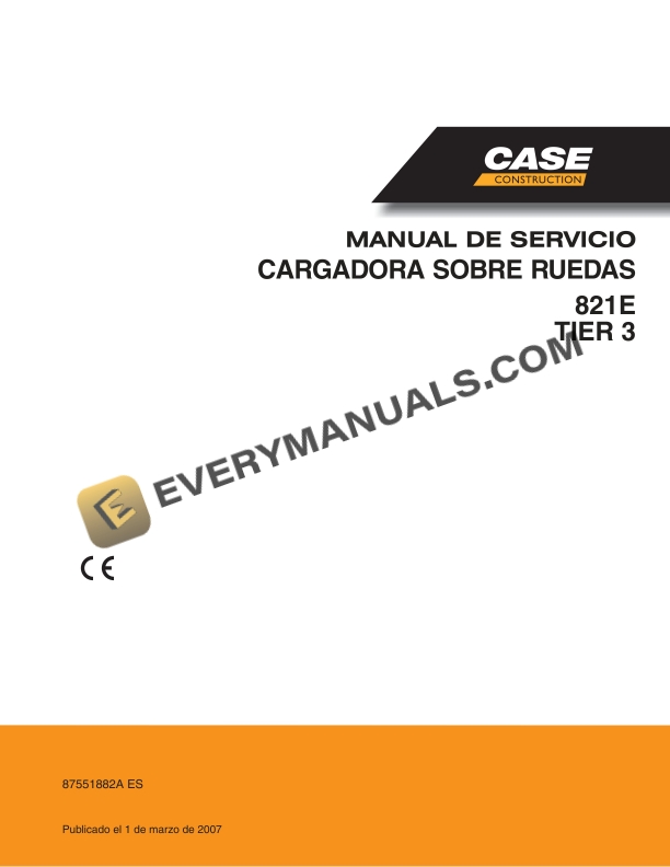 case 821e tier 3 wheel loader service manual 87551882a es 1