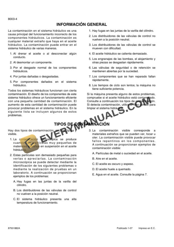 Case 821E Tier 3 Wheel Loader Service Manual 87551882A ES-5