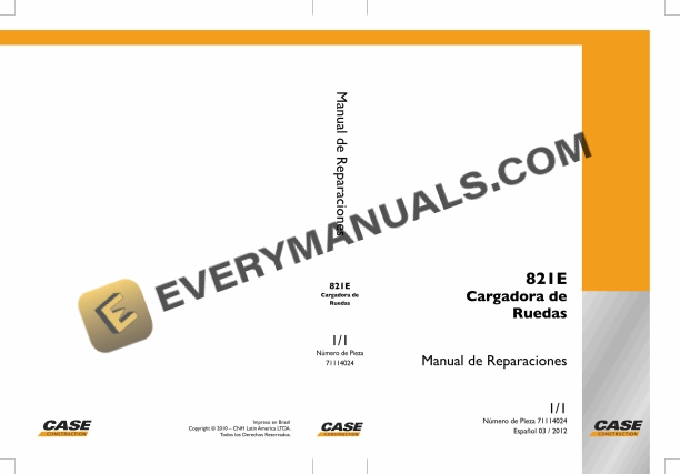 case 821e wheel loader repair manual 71114024 es 1
