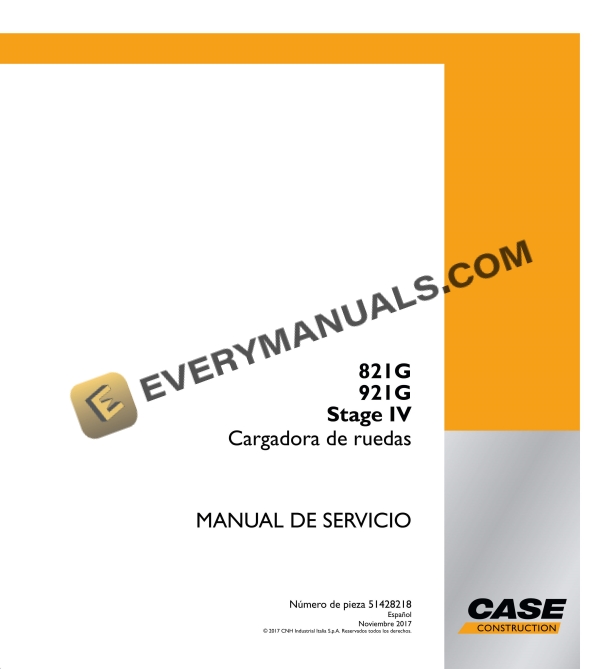Case 821G, 921G Stage IV Wheel Loader Service Manual 51428218 ES PDF