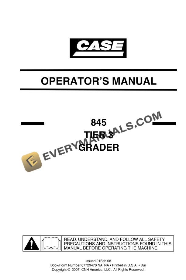 Case 845 Tier 3 Grader Operator Manual 87729470NA PDF 2 case 845 tier 3 grader operator manual 87729470na 1