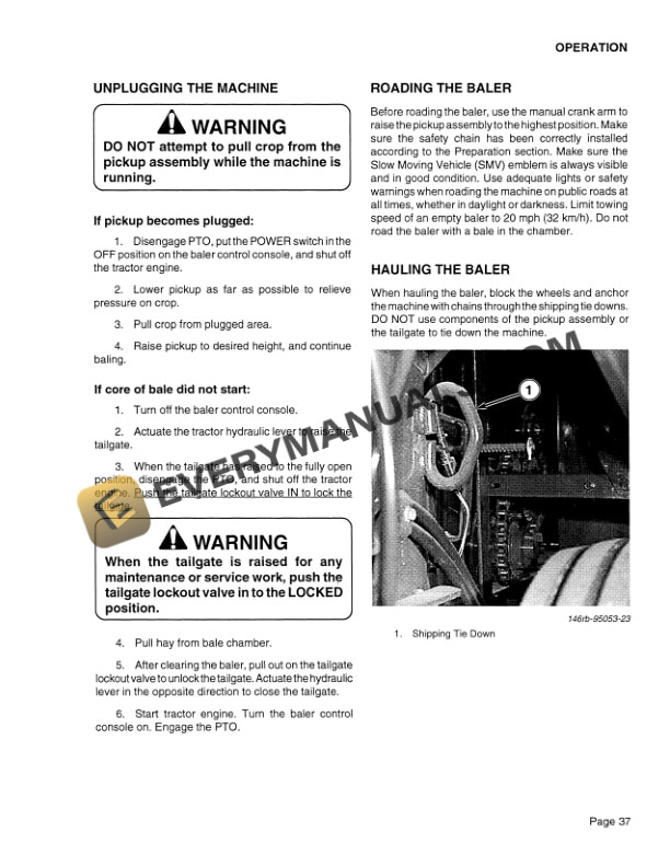 Case 8455, 8465 Round Baler with Tractor Hydraulic Operator Manual 9-22858 PDF 5 Case 8455, 8465 Round Baler with Tractor Hydraulic Operator Manual 9-22858 PDF - Image 3