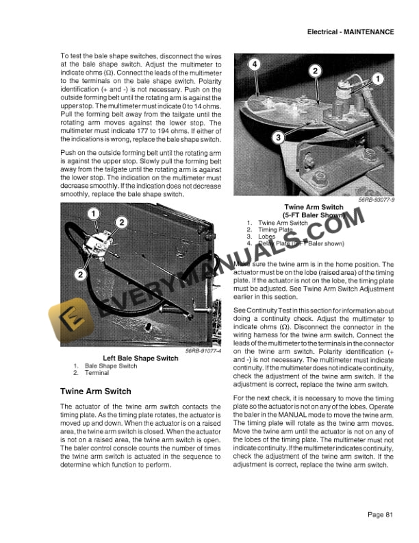 Case 8455, 8465 Round Baler with Tractor Hydraulic Operator Manual 9-22858 PDF 7 Case 8455, 8465 Round Baler with Tractor Hydraulic Operator Manual 9-22858 PDF - Image 5